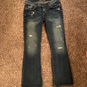 Distressed BKE Sabrina blue jeans